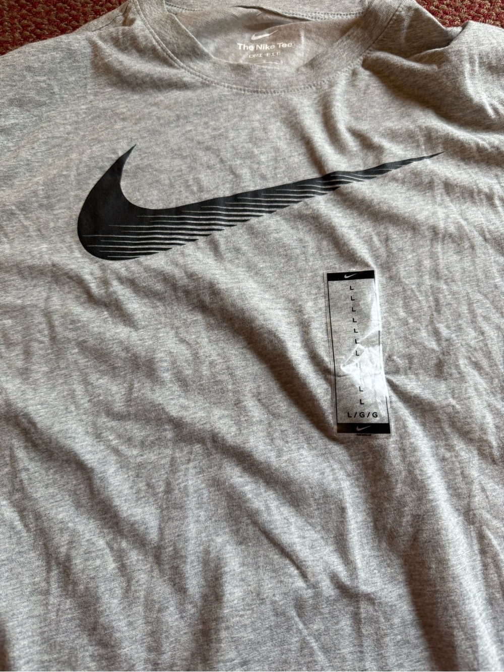 Nike Gray Short Sleeve Tee with Black Gradient Swoosh